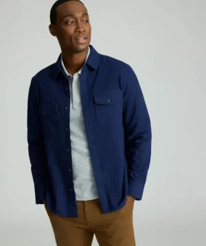 Button-Down Shirts|Jackets & Vests>UNTUCKit Brushed Overshirt Peacoat