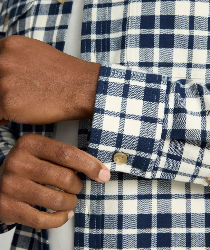 brushed-overshirt-uUbQSiKK-2.webp Button-Down Shirts|Jackets & Vests>UNTUCKit Brushed Overshirt Navy & White Check