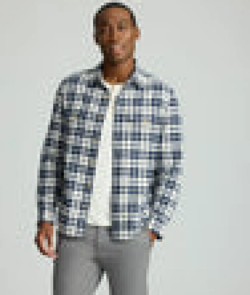brushed-overshirt-uUbQSiKK-5.webp Button-Down Shirts|Jackets & Vests>UNTUCKit Brushed Overshirt Navy & White Check