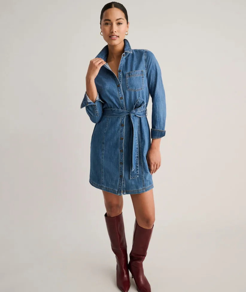 denim-lea-shirt-dress-GSWbHZtn-4.webp Shirts|Dresses>UNTUCKit Denim Lea Shirt Dress Solid Blue