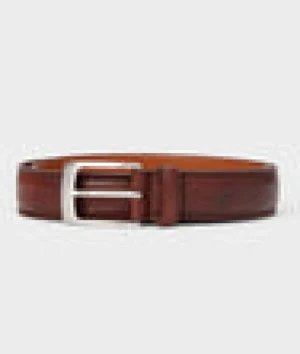 Shoes & Accessories>UNTUCKit Double Stitch Leather Belt Walnut Brown