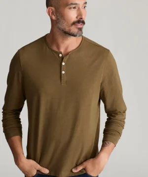 Tees & Henleys>UNTUCKit EcoSoft™ Henley - FINAL SALE Dark Khaki