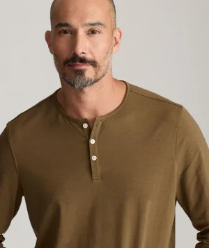 Tees & Henleys>UNTUCKit EcoSoft™ Henley - FINAL SALE Dark Khaki