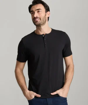 Tees & Henleys>UNTUCKit EcoSoft™ Short-Sleeve Henley Black