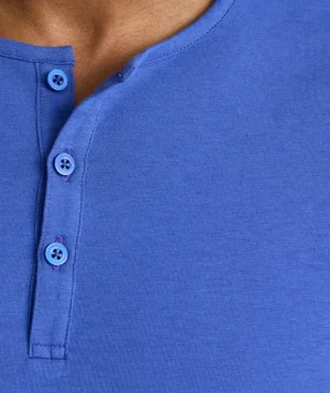 Tees & Henleys>UNTUCKit EcoSoft™ Short-Sleeve Henley Cobalt Blue