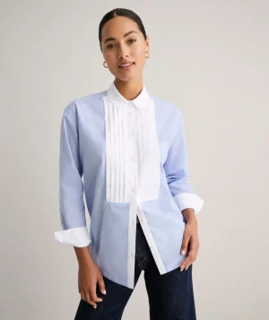 Shirts|Dresses>UNTUCKit End-on-End Bib Danielle Shirt Blue
