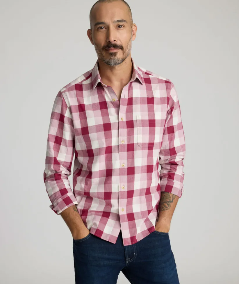 flannel-greenwald-shirt-hcJrgMQF-3.webp Button-Down Shirts>UNTUCKit Flannel Greenwald Shirt Pink Check