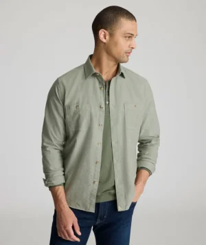 Button-Down Shirts>UNTUCKit Flannel Hemsworth Shirt - FINAL SALE Green