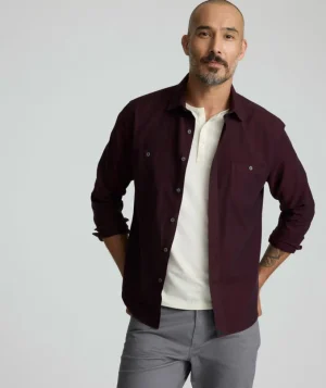 Button-Down Shirts>UNTUCKit Flannel Hemsworth Shirt Maroon