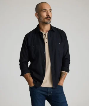 Button-Down Shirts>UNTUCKit Flannel Hemsworth Shirt Black
