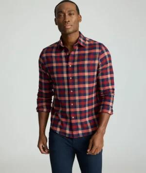 Button-Down Shirts>UNTUCKit Flannel Plenville Shirt Syrah Check