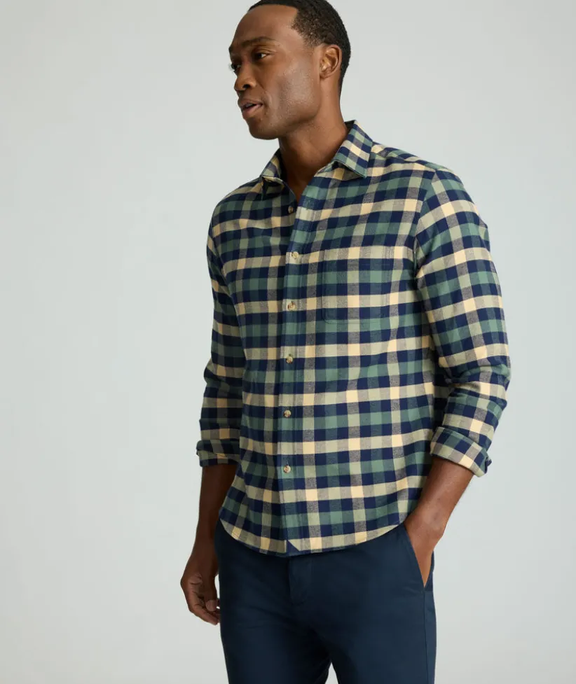 flannel-plenville-shirt-nSBTqAXF-0.webp Button-Down Shirts>UNTUCKit Flannel Plenville Shirt Green Check