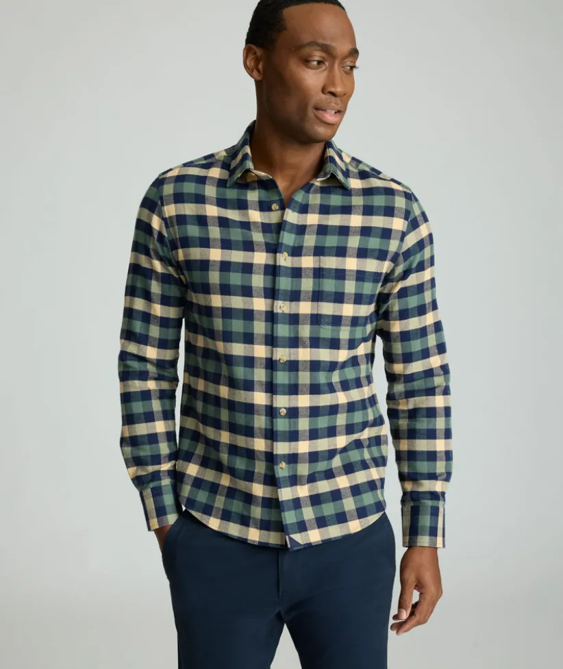 flannel-plenville-shirt-nSBTqAXF-3.webp Button-Down Shirts>UNTUCKit Flannel Plenville Shirt Green Check