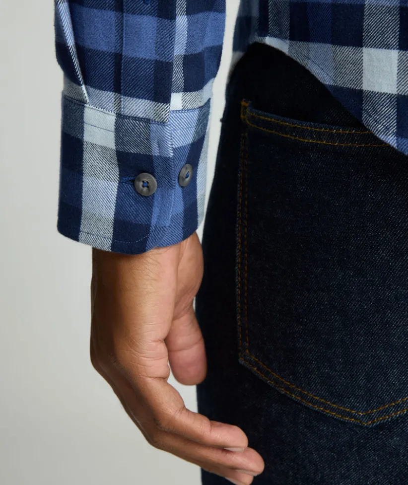 flannel-plenville-shirt-vFbQedyM-2.webp Button-Down Shirts>UNTUCKit Flannel Plenville Shirt Navy Check