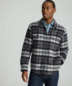 Jackets & Vests>UNTUCKit Full-Zip CPO Jacket Gray Plaid