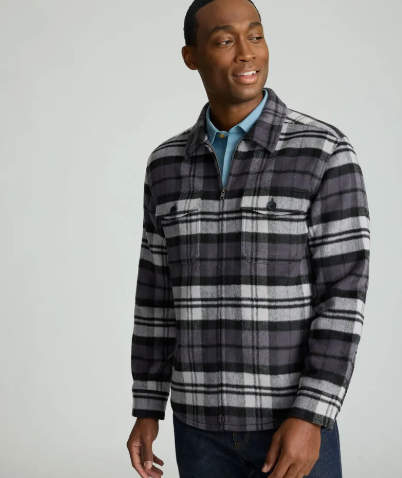 full-zip-cpo-jacket-BWsBdlnL-3.webp Jackets & Vests>UNTUCKit Full-Zip CPO Jacket Gray Plaid