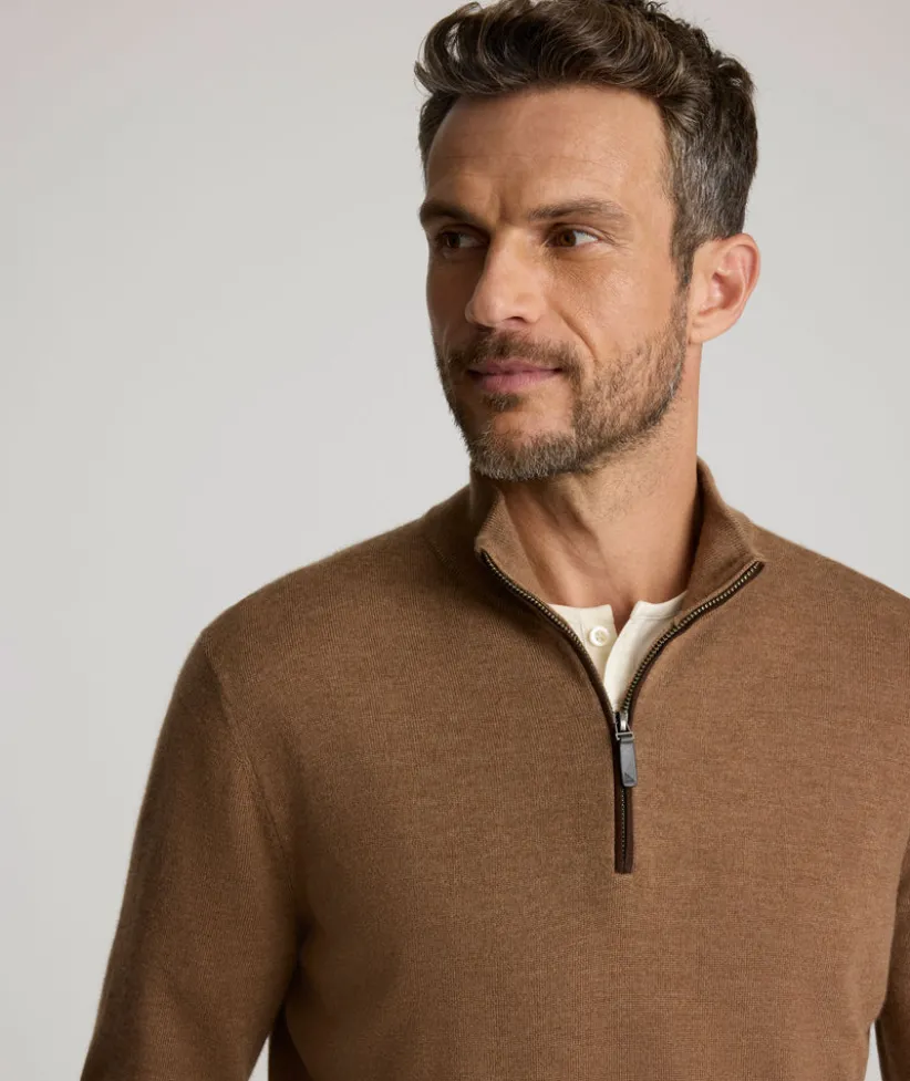 merino-wool-quarter-zip-sweate-UtvGsjbz-3.webp Sweaters>UNTUCKit Merino Wool Quarter-Zip Sweater Caramel