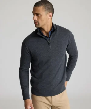 Sweaters>UNTUCKit Merino Wool Quarter-Zip Sweater