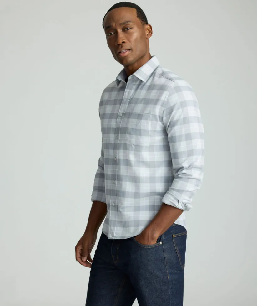 performance-flannel-brightlake-RpZEpTZv-3.webp Button-Down Shirts>UNTUCKit Performance Flannel Brightlake Shirt Gray Check
