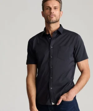 Button-Down Shirts>UNTUCKit Performance Short-Sleeve Gironde Shirt Black