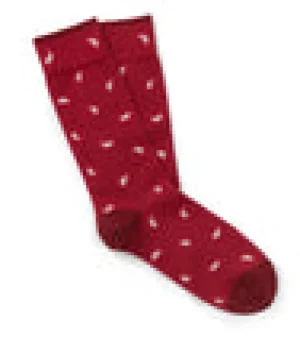 Shoes & Accessories>UNTUCKit Printed Socks Maroon Paisley Print