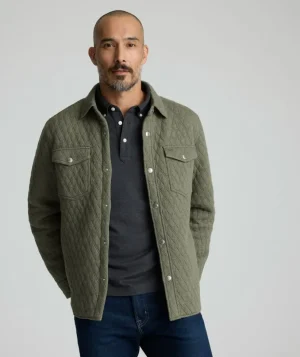 Jackets & Vests>UNTUCKit Quilted Shirt Jacket Green