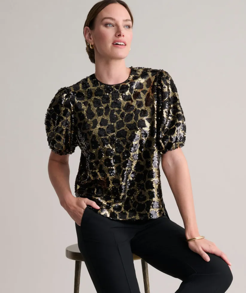 sequinned-leopard-roxie-shirt-tNcMKinX-0.webp Shirts|Dresses>UNTUCKit Sequinned Leopard Roxie Shirt Black Gold Spots