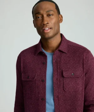 Button-Down Shirts>UNTUCKit Sweater Flannel Maroon
