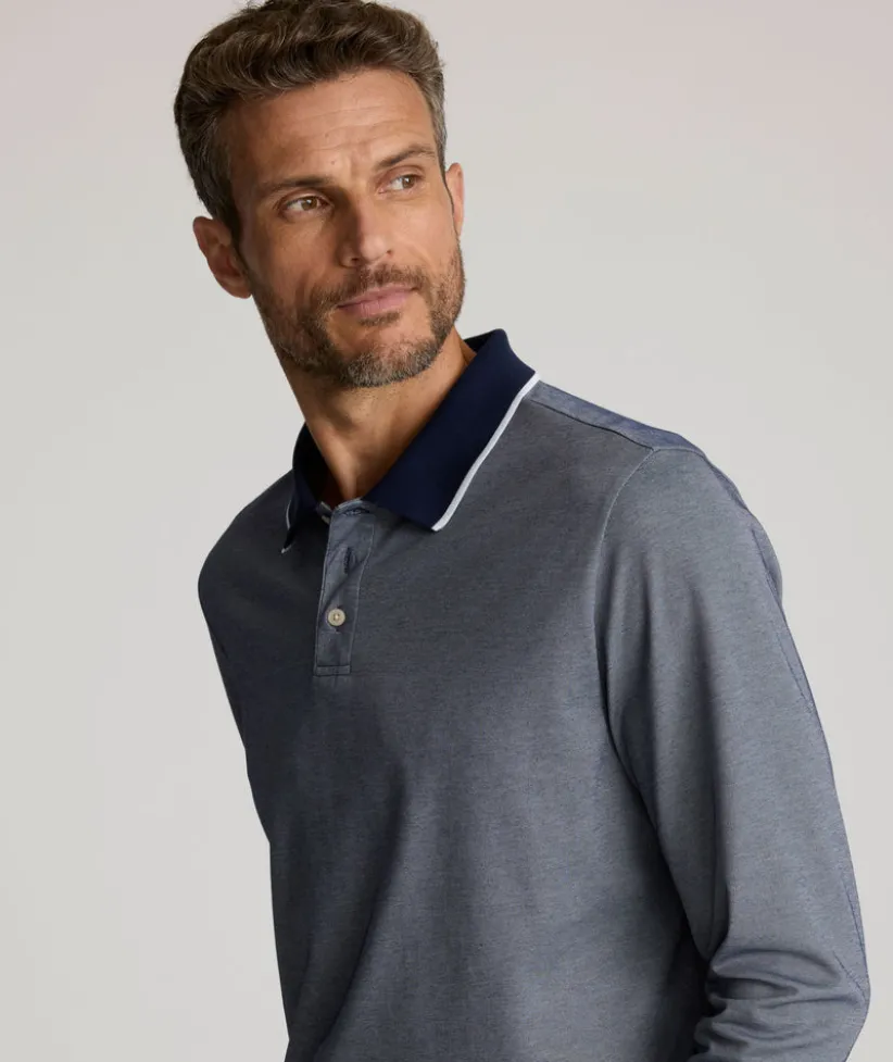 tipped-performance-long-sleeve-QzwSeQOV-4.webp Polos>UNTUCKit Tipped Performance Long-Sleeve Polo - FINAL SALE Navy