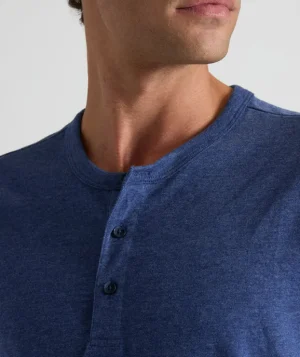 Tees & Henleys>UNTUCKit Ultrasoft Short-Sleeve Henley Twilight Blue