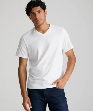 Tees & Henleys>UNTUCKit Ultrasoft V-Neck Tee White