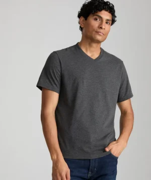 Tees & Henleys>UNTUCKit Ultrasoft V-Neck Tee Charcoal