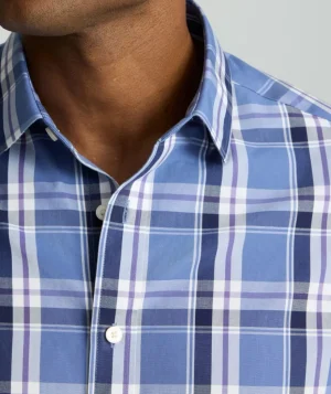 Button-Down Shirts>UNTUCKit Wrinkle-Free Bosca Shirt Blue & White Plaid