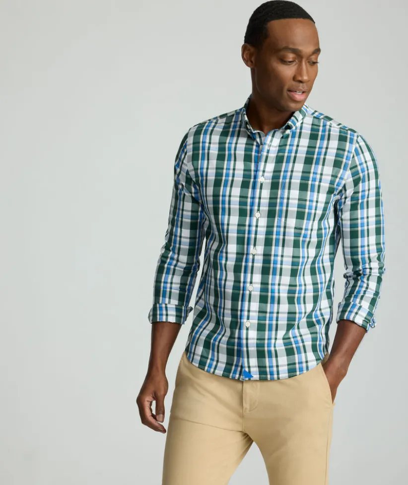 wrinkle-free-caldwell-shirt-vmXzcNZH-3.webp Button-Down Shirts>UNTUCKit Wrinkle-Free Caldwell Shirt White & Green Plaid