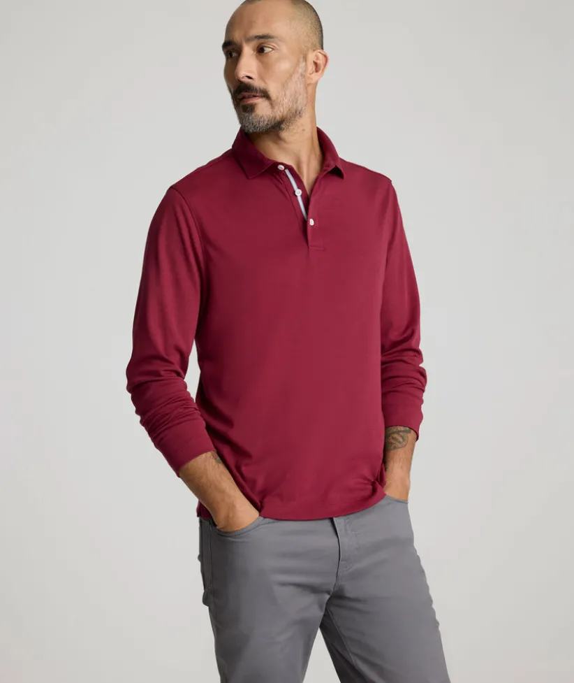 wrinkle-free-damaschino-long-s-VlJkRUdi-0.webp Polos>UNTUCKit Wrinkle-Free Damaschino Long-Sleeve Polo - FINAL SALE Berry