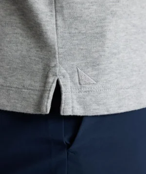 Polos>UNTUCKit Wrinkle-Free Damaschino Long-Sleeve Polo Heather Gray