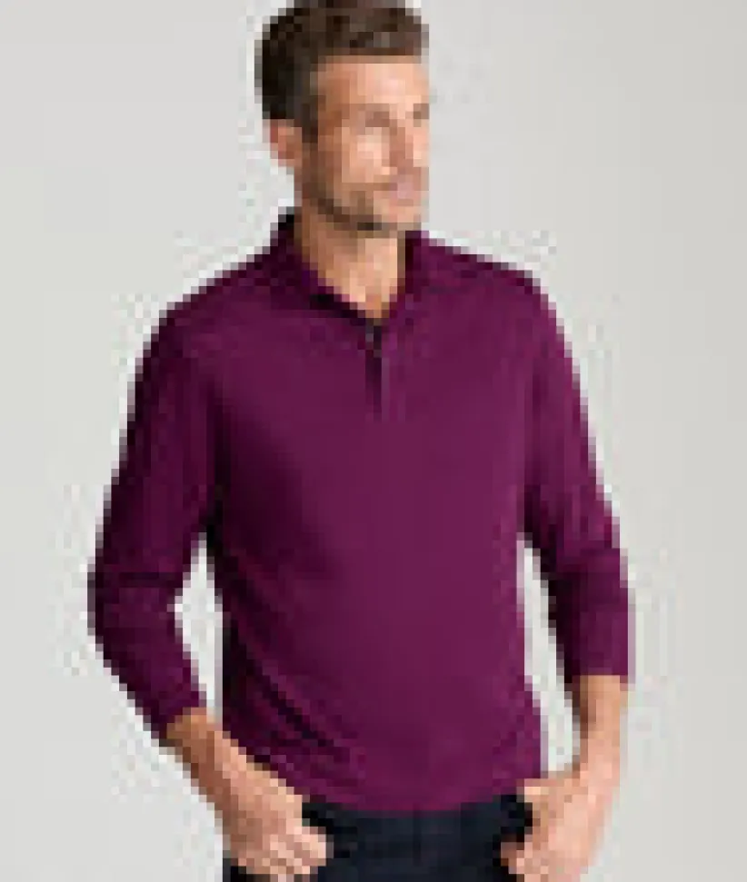 wrinkle-free-damaschino-long-s-jDKqkSxf-4.webp Polos>UNTUCKit Wrinkle-Free Damaschino Long-Sleeve Polo - FINAL SALE Purple