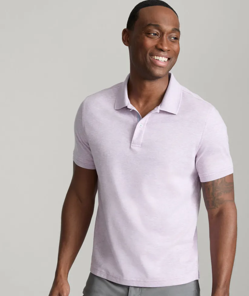 wrinkle-free-damaschino-polo-bEtTLnQu-3.webp Polos>UNTUCKit Wrinkle-Free Damaschino Polo - FINAL SALE Heather Light Purple