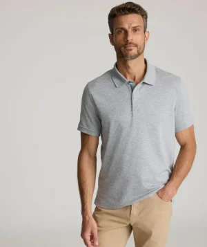 Polos>UNTUCKit Wrinkle-Free Damaschino Polo Heathered Gray