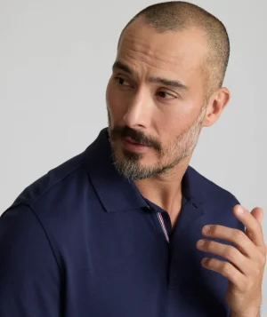 Polos>UNTUCKit Wrinkle-Free Damaschino Polo Navy