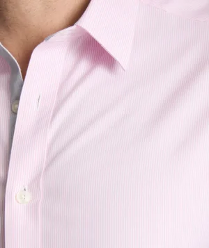 Button-Down Shirts>UNTUCKit Wrinkle-Free Douro Shirt Pink & White Stripe With Contrast Cuff