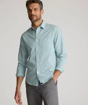Button-Down Shirts>UNTUCKit Wrinkle-Free Lawrence Shirt Light Green Gingham