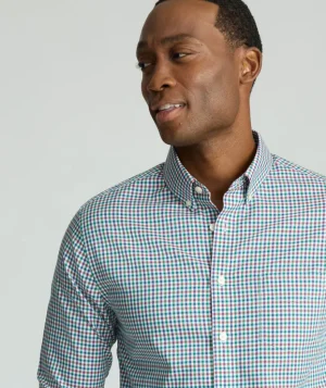 Button-Down Shirts>UNTUCKit Wrinkle-Free Pomerose Shirt Red & Green Plaid