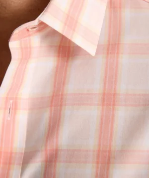 Button-Down Shirts>UNTUCKit Wrinkle-Free Ravenswood Shirt Orange & Pink Plaid