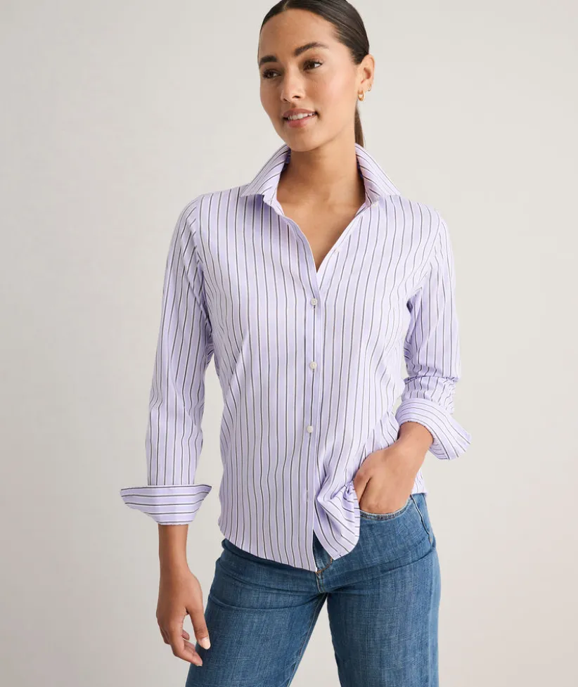 wrinkle-free-stretch-cotton-be-DblkmSXx-0.webp Shirts|Dresses>UNTUCKit Wrinkle-Free Stretch Cotton Bella Shirt Purple Stripe