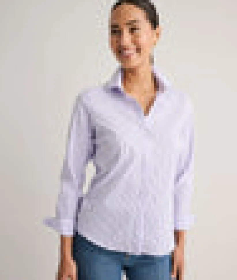 wrinkle-free-stretch-cotton-be-DblkmSXx-5.webp Shirts|Dresses>UNTUCKit Wrinkle-Free Stretch Cotton Bella Shirt Purple Stripe