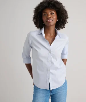 Shirts|Dresses>UNTUCKit Wrinkle-Free Stretch Cotton Bella Shirt Blue