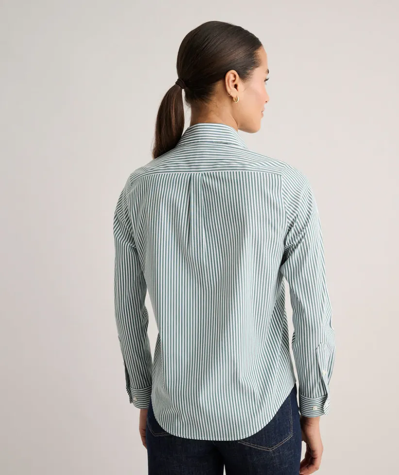 wrinkle-free-stretch-cotton-be-UQKjZxSN-2.webp Shirts|Dresses>UNTUCKit Wrinkle-Free Stretch Cotton Bella Shirt Green & White Stripe